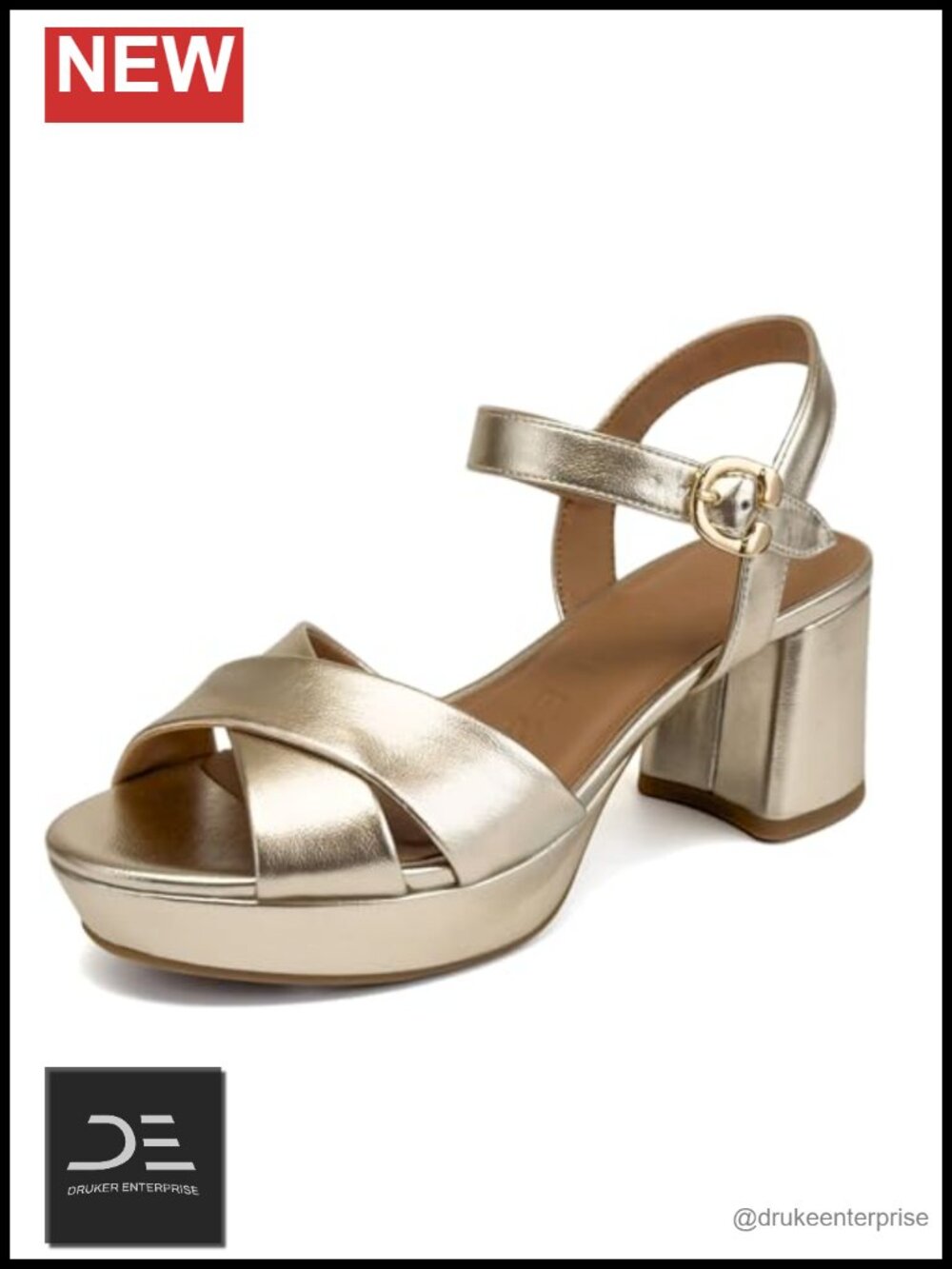 Aerosoles Charlye Platform Sandals Faux Leather Block Heel